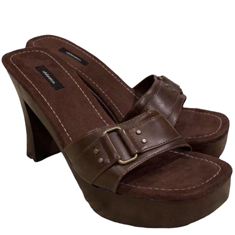 brown block/chunky heels